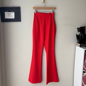 The Dolls House Fashion Pants Red High‎ Waisted Flare Leg Trousers Size Small
